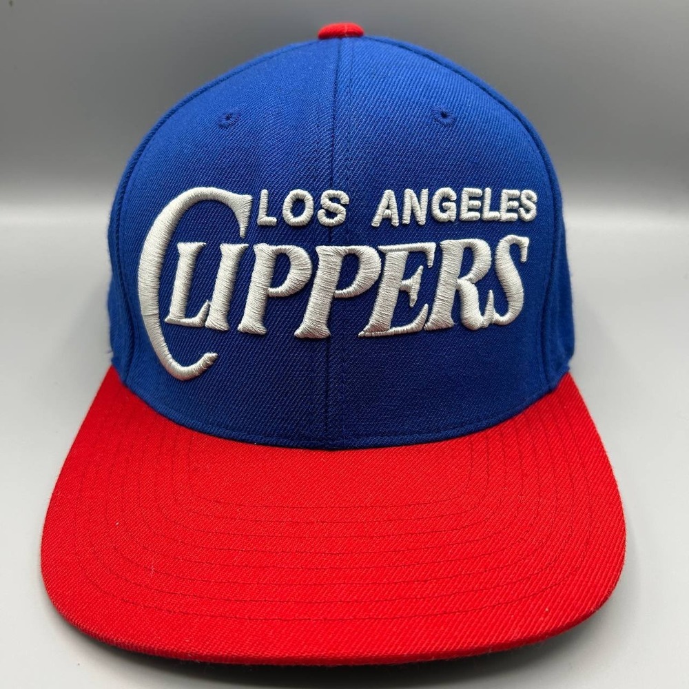 Los Angeles Clippers Hat Men Blue Red Embroidered Mitchell & Ness Snap Back Cap